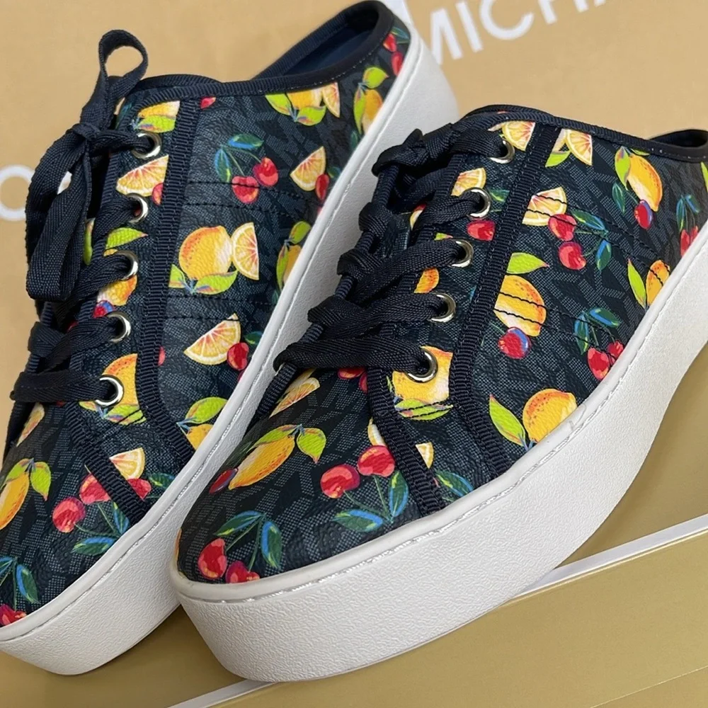 Michael Kors POPPY SLIDE SNEAKERS FRUIT PAINT MK SIG SM 49T4POFP1Q Platforms
